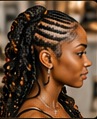 Braided cornrow hairstyle