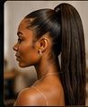 Sleek ponytail hairstyle