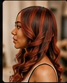 Warm-toned hair color