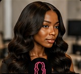 Long styled hair with extensions