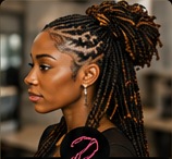 Styled locs and braided loc look